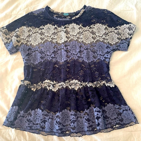 Anthro Lace Peplum Top - Picture 1 of 7